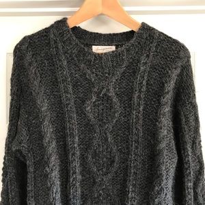 Amazonias Alpaca Wool Hand Knit Sweater Cable Fishermen Peru Chunky Women’s M